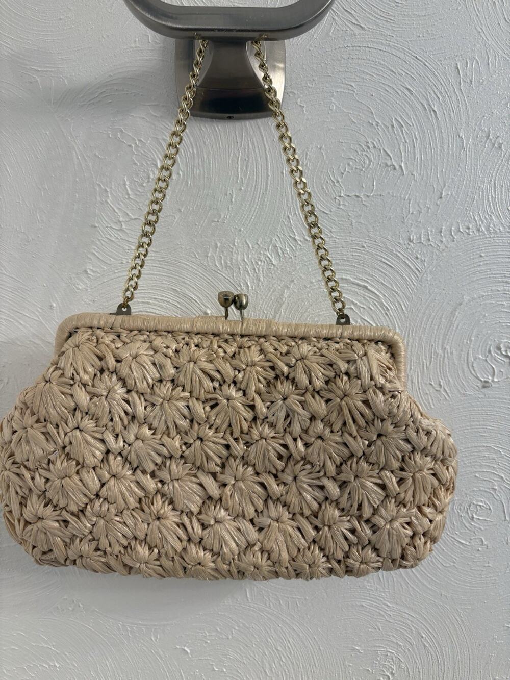 Vintage 1960s Ritter Straw Clutch Kisslock Purse It’s In The Bag Woven Japan